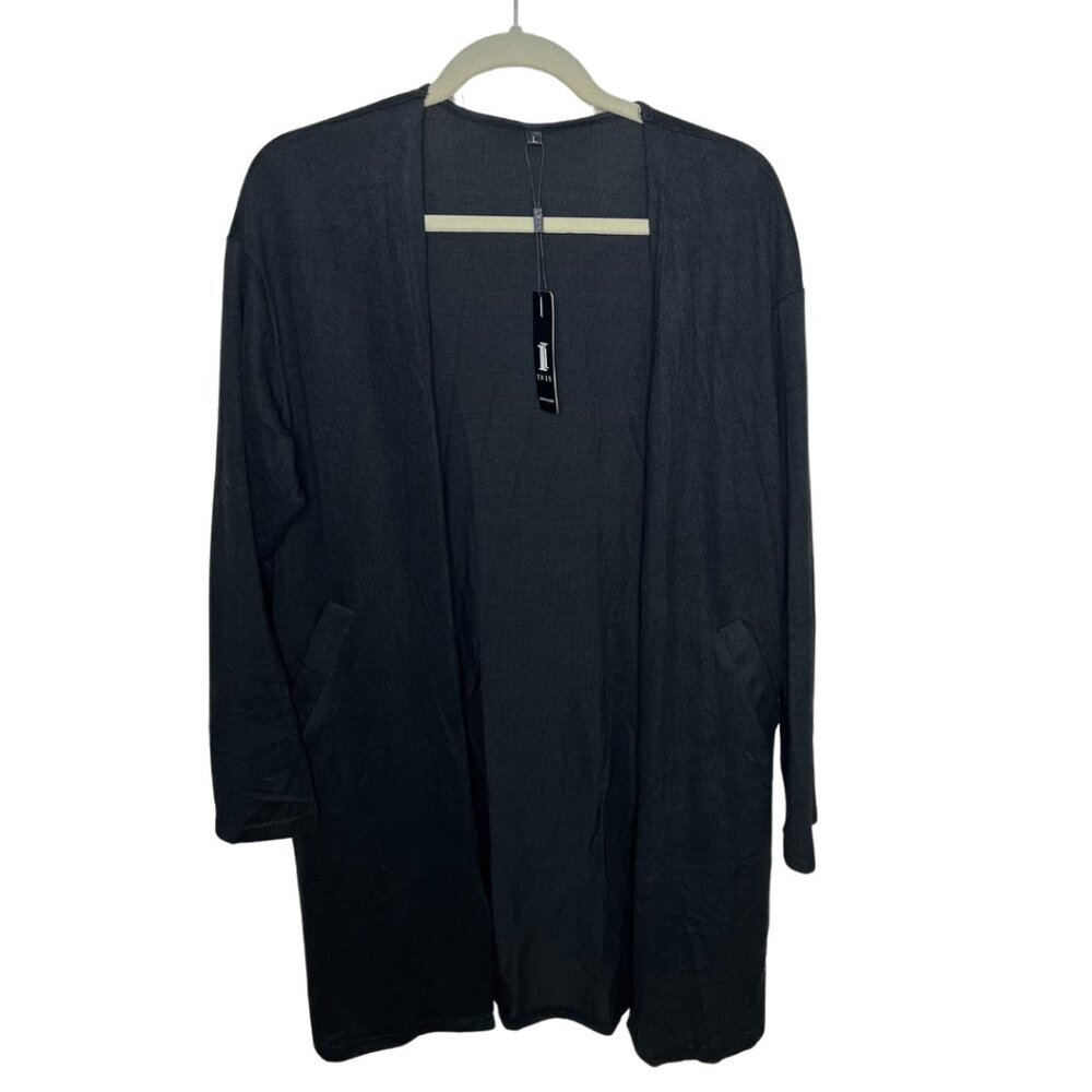 II ININ Black Cardigan with Pockets, NWT, Black, L